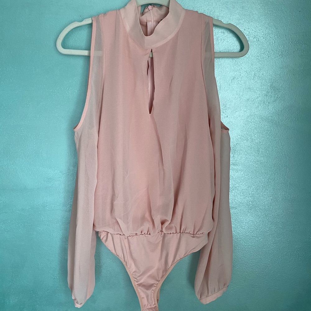 Pink Flow Cutout Bodysuit